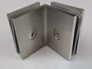 90 degree glass to glass shower bracket in brushed nickel